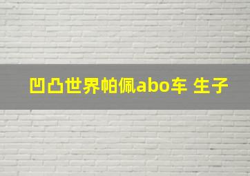 凹凸世界帕佩abo车 生子